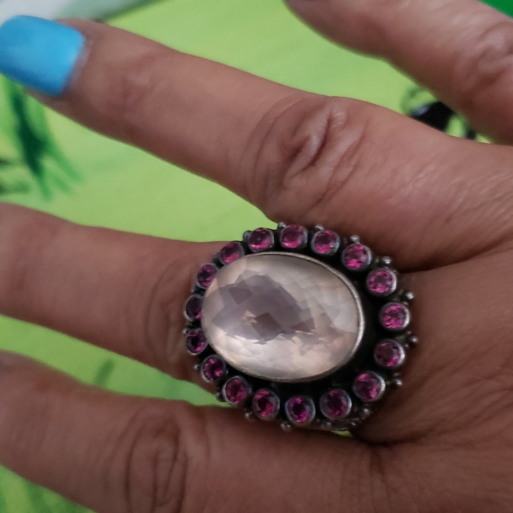 💅Rose Quartz Cocktail ring - Picture 4 of 4